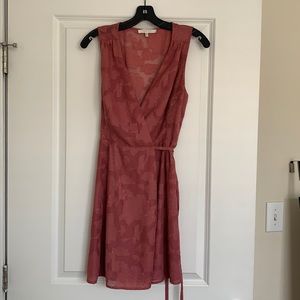 Pink wrap mini dress